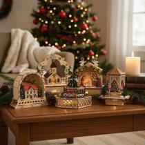 Quebra-cabeça Kit Com 5 Decoração Natalina Mdf (sem Pintura)