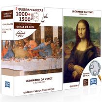 Quebra cabeca leonardo da vinci monalisa e a ultima ceia combo 1000 + 1500 pecas toyster