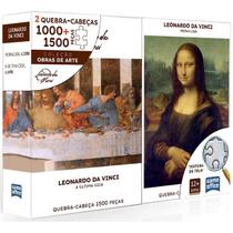 QUEBRA-CABEÇA Leonardo da Vinci Monalisa e a Ultima Ceia Game Office