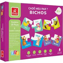 Quebra-cabeça Madeira Cade Meu Par Bichos 18 Peças Quebra-cabeça Madeira Cade Meu Par Bichos 18 Peças
