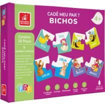 QUEBRA-CABEÇA Madeira Cade Meu PAR Bichos 18 Peças QUEBRA-CABEÇA Madeira Cade Meu PAR Bichos 18 Peças