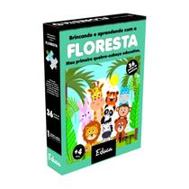 Quebra Cabeça Madeira Floresta 36 Peças Grandes P/ Crianças Brinquedo Educativo Didático