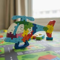 Quebra cabeça Madeira Infantil Educativo Montessori Animais 26 Peças Numeradas Brinquedo Didático