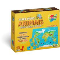 QUEBRA-CABECA Madeira Mapa Mundi Animais 119PCS