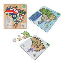 Quebra Cabeça Mapa Brasil MDF Aprender Brincando Quebra Cabeça Mapa Brasil MDF Aprender Brincando