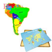 Quebra-Cabeça Mapa da América do Sul Educativo Países e Capitais