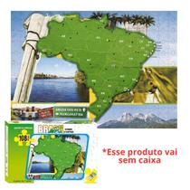 Quebra Cabeça Mapa Do Brasil 108 Peças Ideal Pra Aprender Estados Capitais Geografia Brinquedo Infantil Pedagógico - Nig