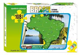 Quebra cabeça mapa do brasil 108 peças - nig brinquedos