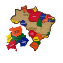 Quebra Cabeça Mapa Do Brasil 26 Peças 30x30 cm Em Mdf Brinquedo Educativo Quebra Cabeça Mapa Do Brasil 26 Peças 30x30 cm Em Mdf Brinquedo Educativo