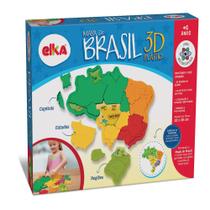 Quebra-Cabeça Mapa do Brasil 3D Plástico - Elka Quebra-Cabeça Mapa do Brasil 3D Plástico - Elka