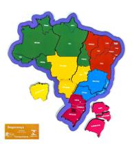 Quebra Cabeca Mapa do Brasil Babebi Brinquedo Infantil Pedagogico Estados Capitais e Regioes