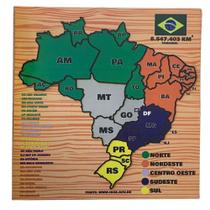 Quebra-Cabeça Mapa do Brasil Brinquedo Educativo em MDF - TRALALA