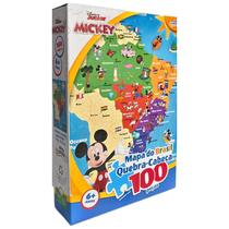 Quebra-Cabeça Mapa Do Brasil Disney Júnior Mickey 100 Peças