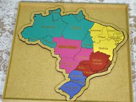 Quebra Cabeça Mapa do Brasil em Mdf - B ROSA JUNIOR ARTESANATOS E BRINQUEDOS - ME