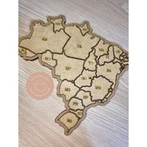 Quebra Cabeça Mapa do Brasil em mdf Cru