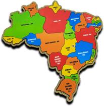 Quebra Cabeça Mapa Do Brasil Em MDF Infantil Quebra Cabeça Mapa Do Brasil Em MDF Infantil