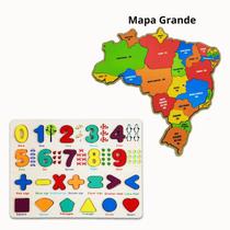 Quebra Cabeça Mapa do Brasil Grande Estados e Números e Formas Coloridas Aprender Inglês Quebra Cabeça Mapa do Brasil Grande Estados e Números e Formas Coloridas Aprender Inglês