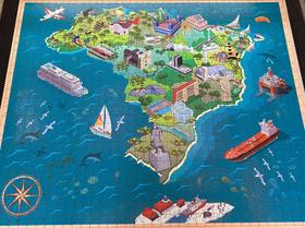 Quebra cabeça mapa do Brasil ilustração Quebra cabeça mapa do Brasil ilustração