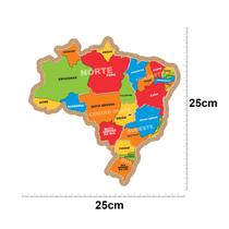 Quebra Cabeça Mapa do Brasil P em MDF 2,5mm