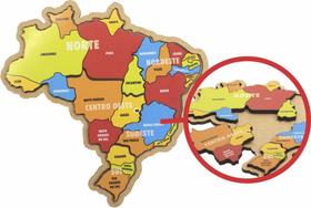 Quebra-Cabeça Mapa do Brasil Regiões de MDF Maninho