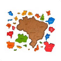 Quebra Cabeça Mapa do Brasil Tamanho Grande em MDF 2,5mm - LIZ