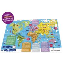 Quebra cabeça mapa do mundo - história e geografia 200 peças - GAME OFFICE