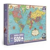 Quebra Cabeça Mapa do Mundo Mercator 500 Peças Toyster 3315