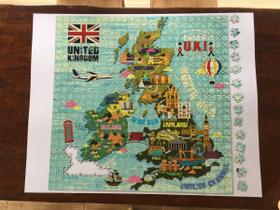 Quebra cabeça mapa do Reino Unido - 78x78cm 676 peças - Shoppingnet