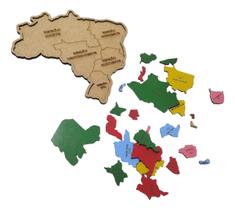 Quebra Cabeça Mapa Infantil Brinquedo Educativo Grande Mdf