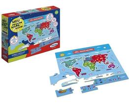 Quebra-cabeça Mapa Mundi Em Madeira Quebra Cabeça Do Mundo