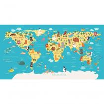 Quebra Cabeça Mapa Mundi Ilustrativo - 98 X 51 45 Peças Quebra Cabeça Mapa Mundi Ilustrativo - 98 X 51 45 Peças