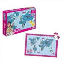 Quebra-cabeça Mapa Mundi Travel Barbie - Xalingo Quebra-cabeça Mapa Mundi Travel Barbie - Xalingo