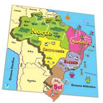 Quebra-Cabeça Mapa - Regiões Do Brasil Brinquedo Pedagógico