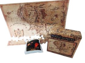 Quebra-cabeça Mapa Terra Média de 60 peças + Chaveiro