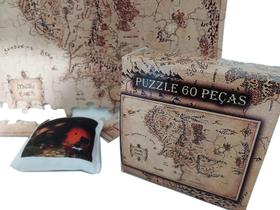Quebra-Cabeça Mapa Terra Média De 60 Peças + Chaveiro Quebra-Cabeça Mapa Terra Média De 60 Peças + Chaveiro