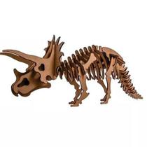 Quebra-Cabeça Mdf 3D Dinossauro Triceratops Pasiani