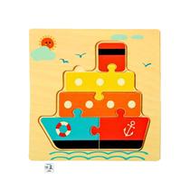 Quebra Cabeca MDF Mini 6 Pecas Toymix Navio 15x15x0,3cm Brinquedo Educativo Pedagogico Quebra Cabeca MDF Mini 6 Pecas Toymix Navio 15x15x0,3cm Brinquedo Educativo Pedagogico
