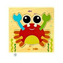 Quebra Cabeca MDF Mini 8 Pecas Toymix Caranguejo 15x15x0,3cm Brinquedo Educativo Pedagogico
