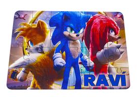 Quebra-cabeça mdf Personalizado Sonic, Tails e Knuckles