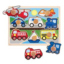 Quebra-cabeça Melissa & Doug Vehicles Jumbo Knob Wooden 8 peças Quebra-cabeça Melissa & Doug Vehicles Jumbo Knob Wooden 8 peças