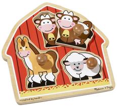 Quebra-cabeça Melissa e Doug Barnyard Animals Jumbo Knob Wood Quebra-cabeça Melissa e Doug Barnyard Animals Jumbo Knob Wood