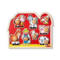 Quebra-cabeça Melissa e Doug Farm Animals Jumbo Knob Wooden 1+