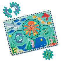 Quebra-cabeça Melissa e Doug Wooden Underwater 18 peças de 3 anos ou mais