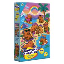 Quebra-Cabeça Metalizado Capivara Tropical 100 Peças - Jak