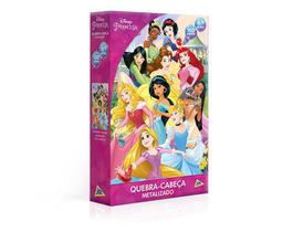 Quebra Cabeça Metalizados Princesa Disney 100 Peças Toyster