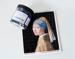 Quebra-cabeça Moça com brinco de Pérola, de Vermeer 120 peças 20x25cm
