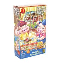 Quebra Cabeça Monte e Conte Os três Porquinhos 03561 - Grow