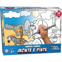 Quebra cabeca monte e pinte safari 24 pcs - Pais & Filhos