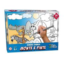 Quebra-cabeça - Monte e Pinte - Safari - 24 peças