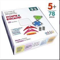 Quebra-cabeça Monte Encaixe - 78 pecas, conexões e gabaritos - 6 cores Quebra-cabeça Monte Encaixe - 78 pecas, conexões e gabaritos - 6 cores